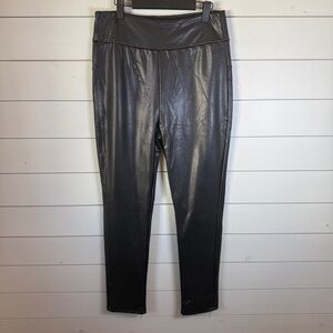 Mia Rose‎ black faux leather leggings women's size large